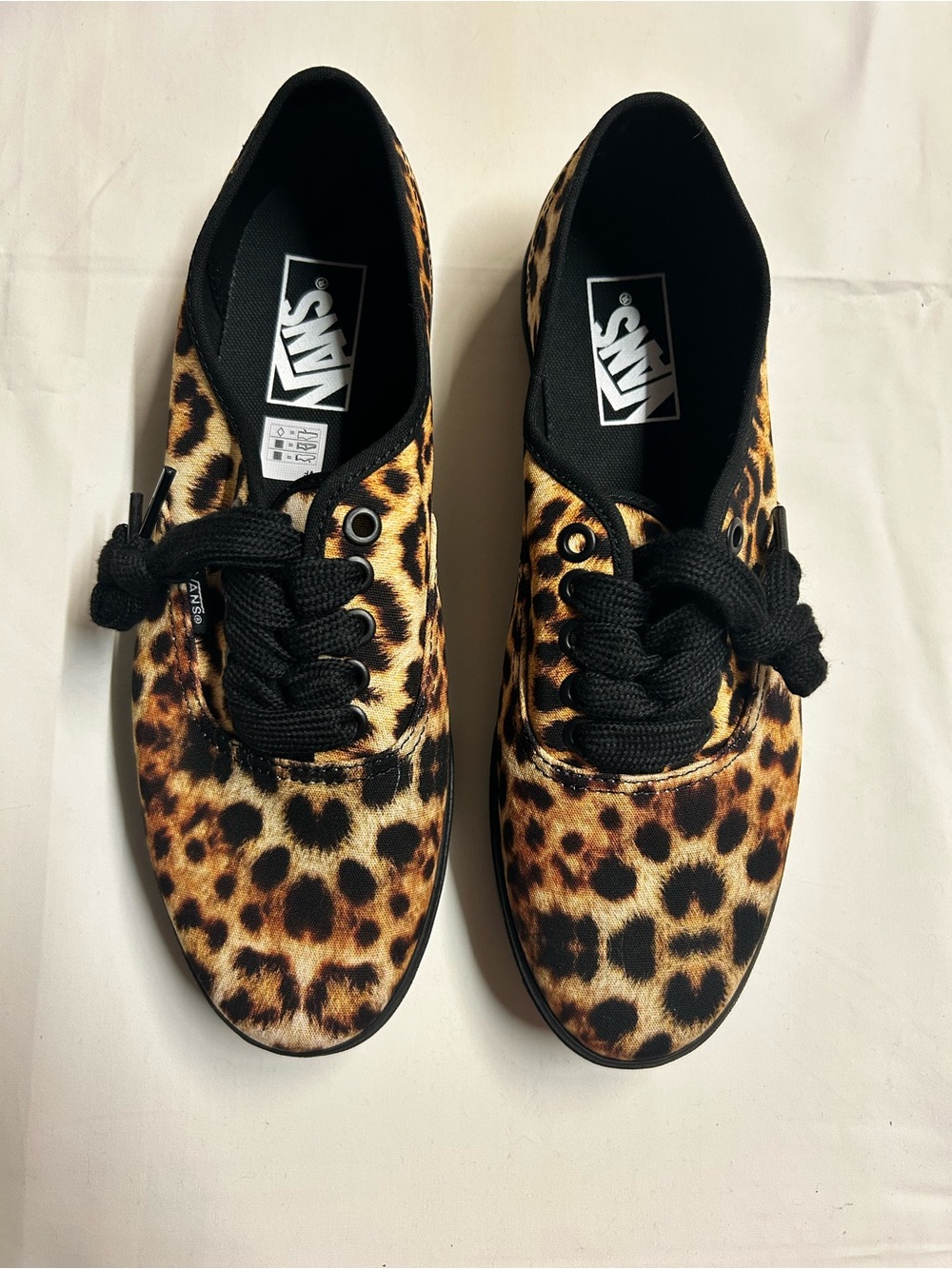 Vans Women's Leopard Print Canvas Sneakers - Black & Brown